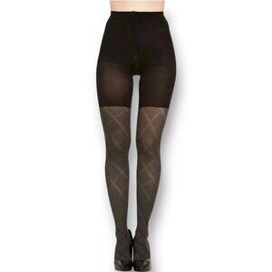 Assets by Sara Blakely Flipside Diamond Reversible Shaping Tights‎ Black Size 5